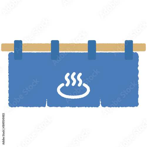 手書き風のシンプルアイコンイラスト　暖簾