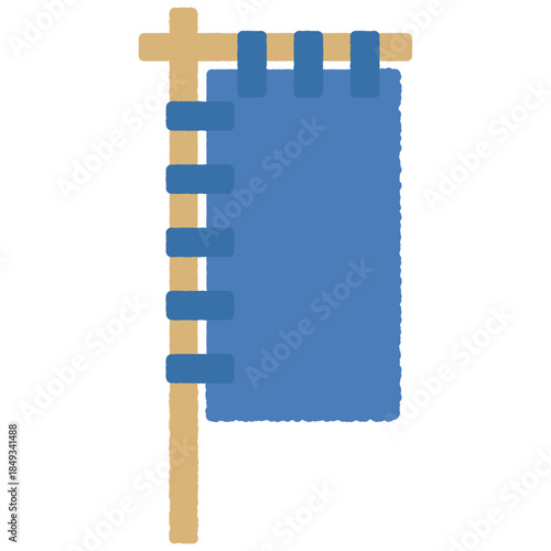 手書き風のシンプルアイコンイラスト　暖簾