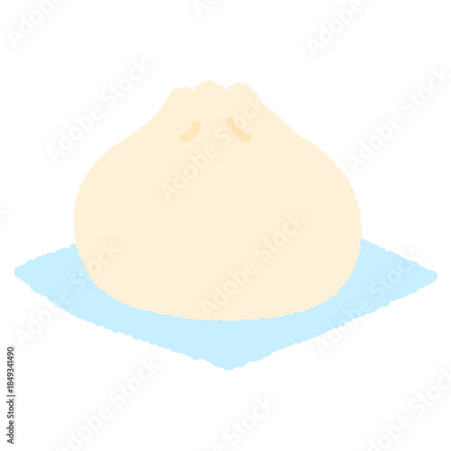 手書き風の単品アイコンイラスト　料理　中華まん