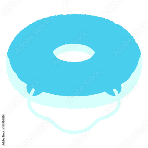 手書き風のシンプルアイコンイラスト　浮き輪