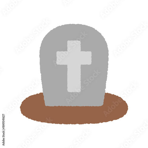 手書き風のシンプルアイコンイラスト　お墓