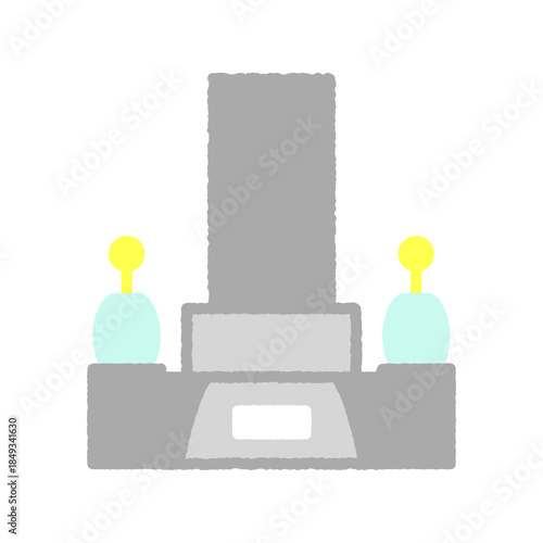 手書き風のシンプルアイコンイラスト　お墓