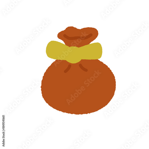 手書き風の単品アイコンイラスト　餅巾着