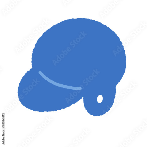 手書き風のシンプルアイコンイラスト　野球ヘルメット