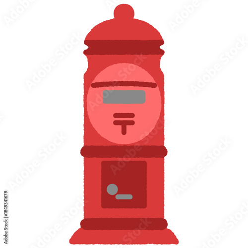 手書き風のシンプルアイコンイラスト　郵便ポスト