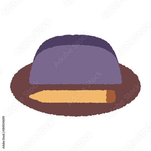 手書き風の単品アイコンイラスト　和菓子　羊羹