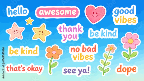 Colorful positive stickers
