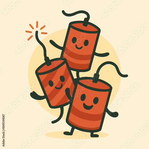 Dancing Soda Can Party Characters Illustration