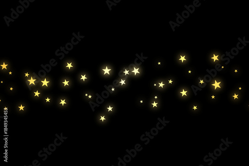 Shiny Golden Star Particles on Black Background | Luxury Festive Glow
