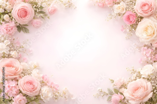 Wallpaper Mural Romantic Floral Valentine Background with Soft Pastel Copy Space Torontodigital.ca