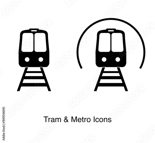 train icons set