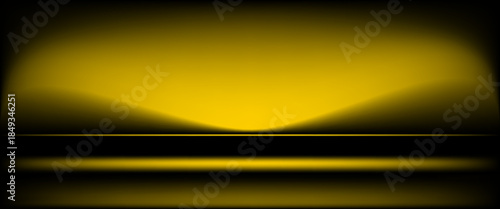 Abstract gradient podium background. yellow empty 3d studio backdrop. Clean scene for product presentation mockup template. Vector illustration.