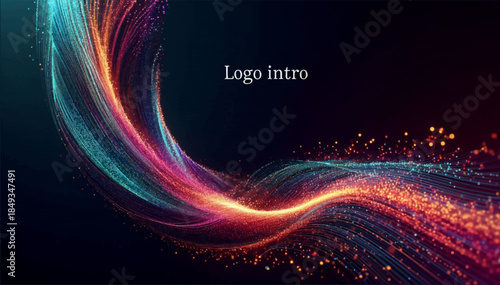 A plume of particles. A smooth tail line of small particles that changes color and density along its length is ideal for marking the movement of objects and the intro logo. Vector. EPS_02.