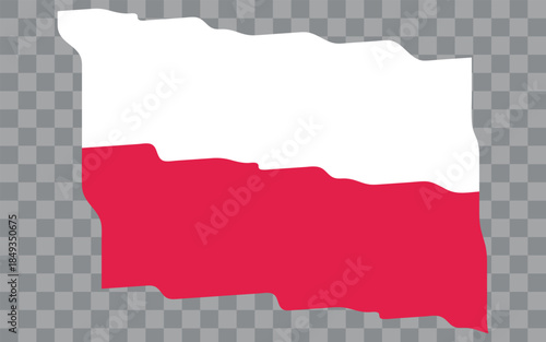 Waving Flag of Poland. Polish national symbol in official colors. Template icon. Abstract vector background. Fluttering effect.