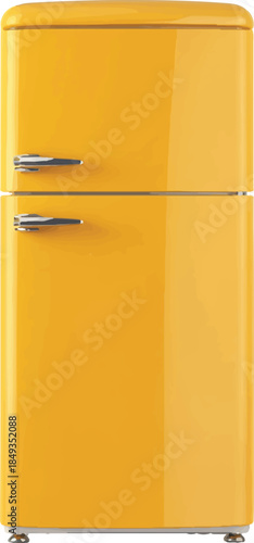 retro refrigerator with clipping path