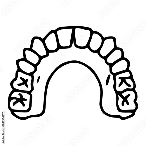dental prothesis: teeth model vector illustration