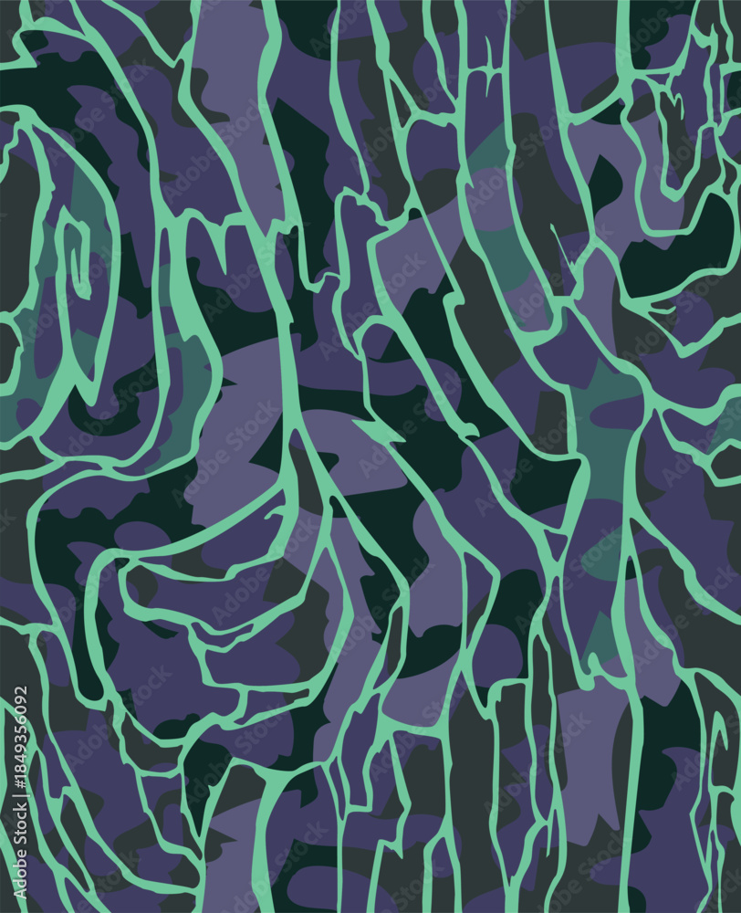 Obraz premium Vector seamless camo tiger stripe army fatigue pattern design