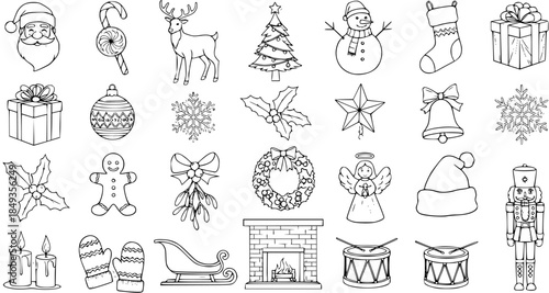Christmas Icon Collection: Hand-Drawn Holiday Clip Art
