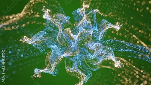 Data Stream Bloom with vertical lines forming a bar effect green screen data streams style featuring data visualization, organic