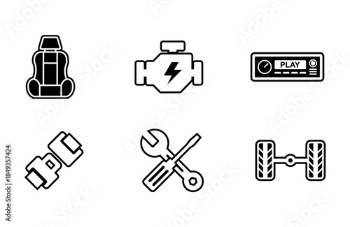 set of automotive icon