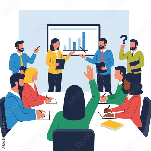 Diverse Business Team Collaborating in a Productive Meeting.