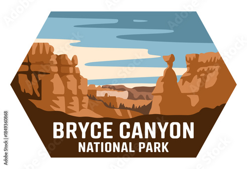 Stylized Bee Hive Illustration Against Bold Mountain Landscape in Warm Tones