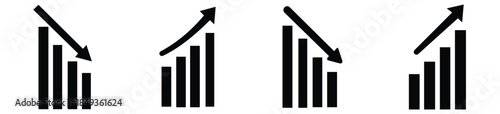 Growing graph icon set.  chart icon.
