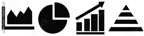 Growing graph icon set.  chart icon.