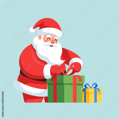 Festive Santa Claus with Gifts Celebrating Christmas Joy and Holiday Spirit