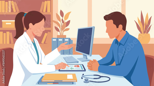 A Patient consults with a doctor