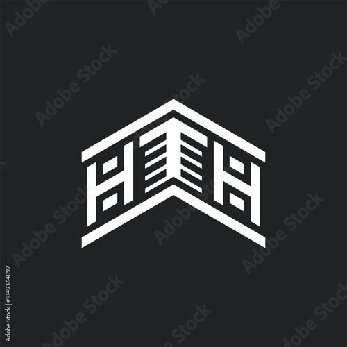 HH Building vector design featuring modern architectural shapes that represent stability, growth, and professionalism. Clean composition suitable for real estate and corporate identity use.