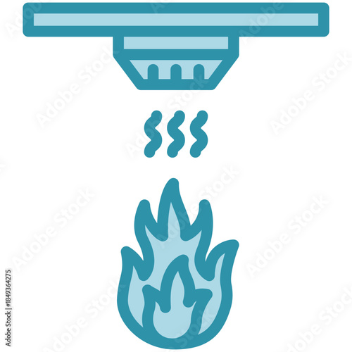 Fire Detector Dual Tone Icon Mini Illustration, Use For Modern Concept, Print, Ui, Ux Kit, Web And App Development. Vector Related To Firefighter, Rescue And More