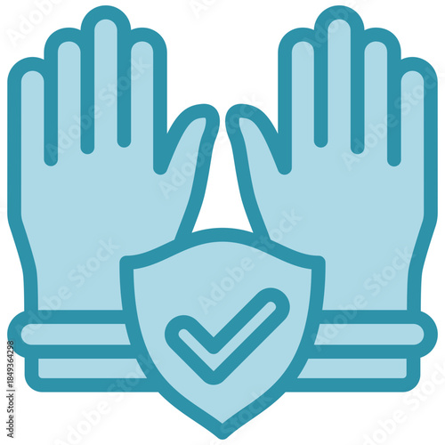 Safety Gloves Dual Tone Icon Mini Illustration, Use For Modern Concept, Print, Ui, Ux Kit, Web And App Development. Vector Related To Firefighter, Rescue And More