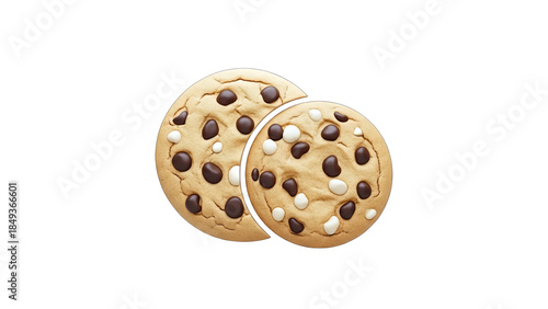 Chocolate Chip Cookies on White Background