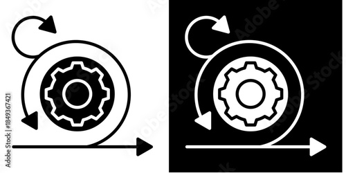 Agile Arrows Icon Set White Style Collection