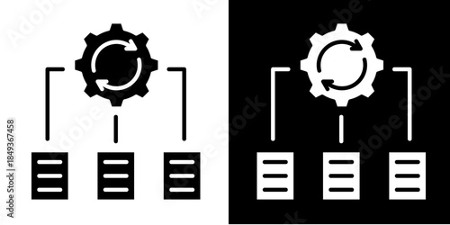 Management Framework Icon Set White Style Collection