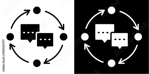 Feedback Loop Icon Set White Style Collection