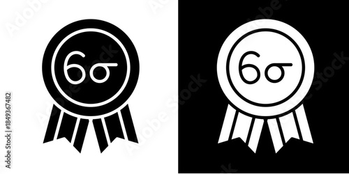 Six Sigma Badge Icon Set White Style Collection