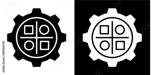 Decision Matrix Icon Set White Style Collection