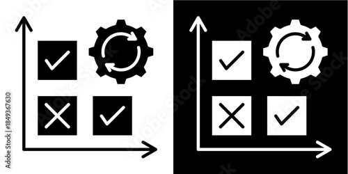 Prioritization Grid Icon Set White Style Collection