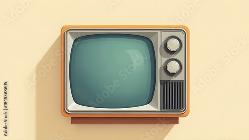 1970s Old Television – Flat Illustration