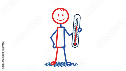 Vector illustration of a business guy and woman with a 3d man holding a key and another figure with a sign, featuring stickman sketches and cartoon icons for work