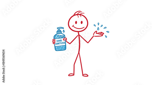 A funny cartoon vector illustration of a child holding a toothbrush and toothpaste next to a pair of hearts to show love for dental hygiene