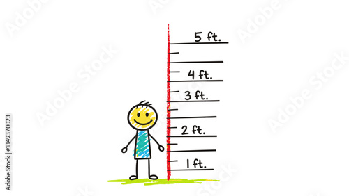 Cartoon illustration of a businessman person holding a measuring tape with a calendar and time sign vector art design for education