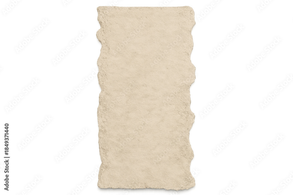 Obraz premium Torn old paper texture background with aged ragged edges and blank beige vintage parchment surface, transparent for design