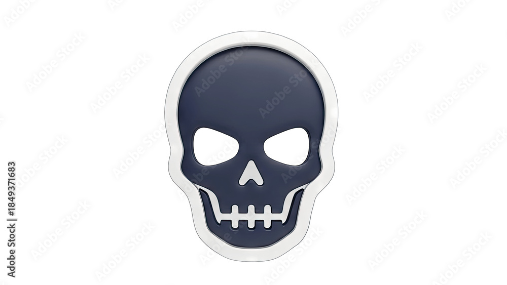 Fototapeta premium Skull Icon on White Background