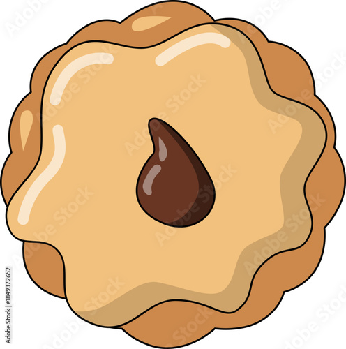 vector illustration of a brown cookie