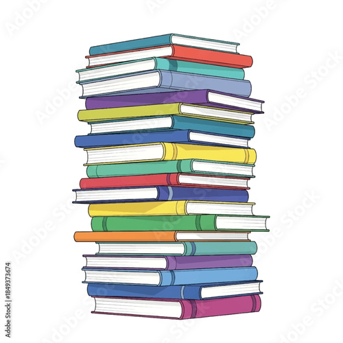 Stack of colorful book collection.