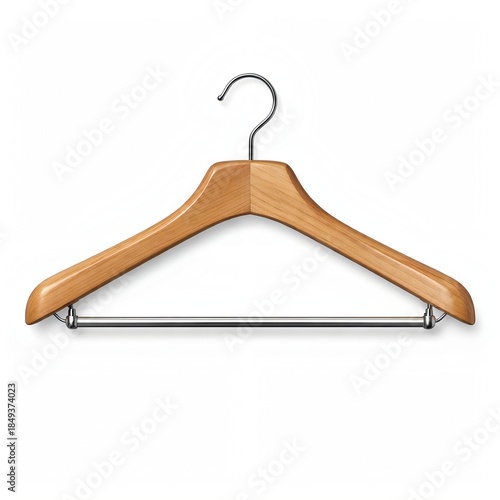 木製スーツハンガーを丁寧に描いた実用アイコンイラスト