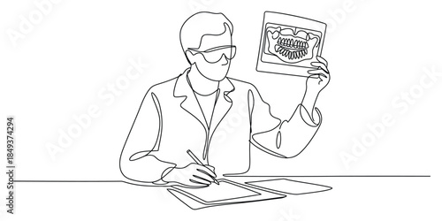 Woman wearing beret looking over shoulder continuous line art drawing